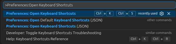 Open keyboard shortcuts